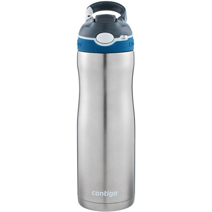 Contigo Ashland Chill Autospout Stainless Steel Water Bottle with Straw, Leak-Proof, Insulated Bottle for Sports, Biking, Hiking, 590 ml, Monaco