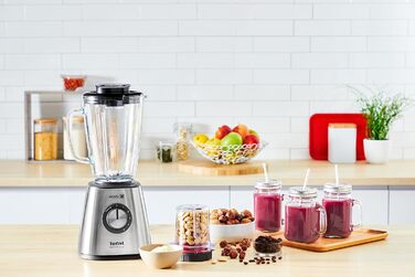 Tefal BL439D Blendforce 2 Stand Mixer | 800 W | Powerful Mixing | 5 Speeds | Pulse Function | 6 Powelix Blades | Stainless Steel Housing | 1.75-L Heat-Resistant Glass Jug | Ice Crushing | Stainless Steel