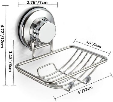 Тримач для мила з присосками SANNO, нержавіюча сталь, для ванної кімнати та кухні