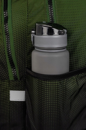 Багатовідсіковий шкільний рюкзак CoolPack, чорний з зеленим, 21 л