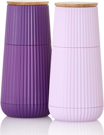 Набір для перцю та солі AdHoc MP155 Scape з керамічним млинком CeraCut®, регулювання помелу, зелений & фіолетовий, у подарунковій упаковці