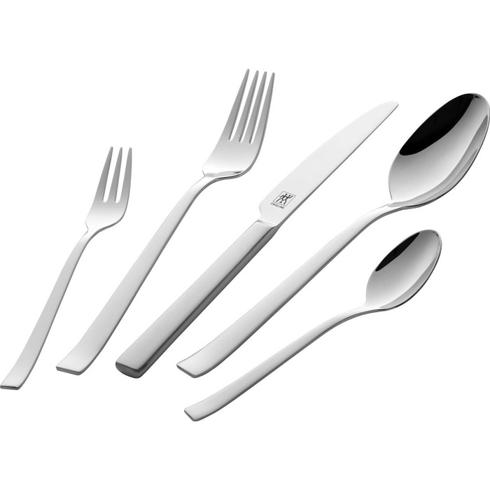ZWILLING 1026795 Cult Cutlery Set, 30-Piece, for 6 People, 18/10 Stainless Steel, Matted Flatware, Dishwasher Safe, Silver