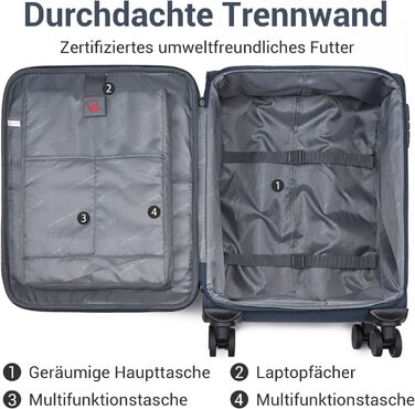 Розширюваний валіза British Traveller 100L, тканинний, з TSA замком, 79.5x49x32.5 см (Синій)