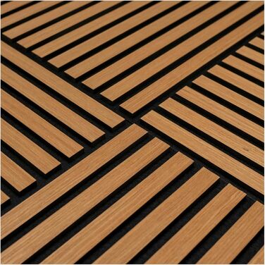 Акустичні настінні панелі HORI з ефектом дерева для шумоізоляції та декору, 60x60x1,8 см, Natural Oak (натуральний дуб, олійоване покриття)