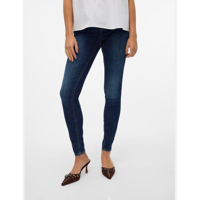 Джинси жіночі VERO MODA Skinny Vmflash Mid Rise Dark Blue Denim (XXL / 30L) - оригінал