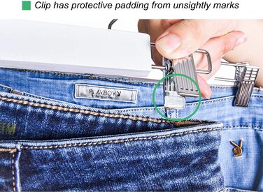 Дерев'яні вішалки для одягу Amber Home (10 шт., 36 см, білі) - міцні, з антиковзними кліпсами та поворотним гачком