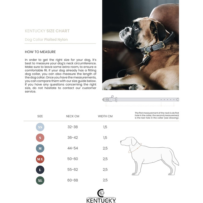 Нашийник для собак Kentucky Dogwear, плетений нейлон, оливковий, розмір S, 42 см