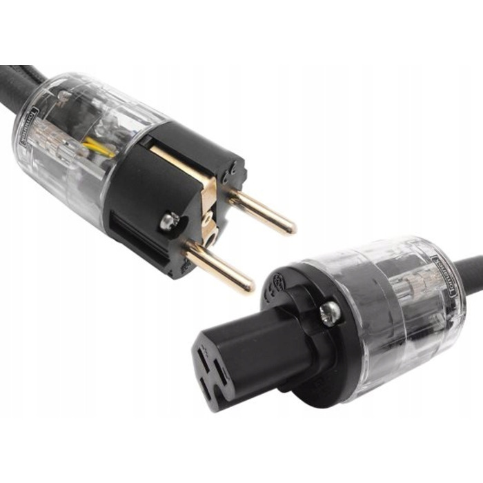 Кабель живлення TOMANEK TPC GOLD-BLACK 230V 16A Schuko-IEC, 1м