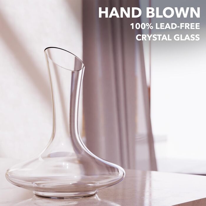 Le Chateau Decanter - Mouth-blown, lead-free crystal wine decanter - Wine decanter for aerating red wine - Wine accessory for a bottle of wine (750 ml)