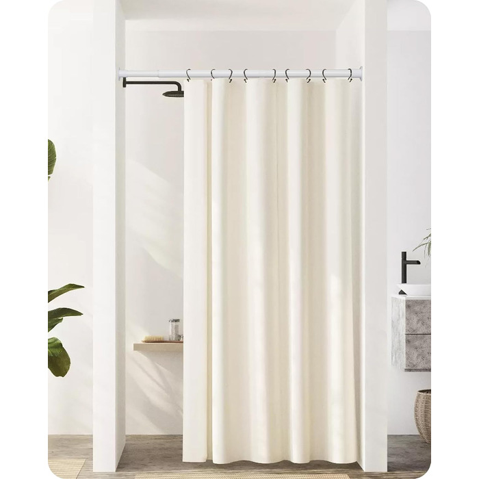 Висувна штанга для душу, штанга для душу без свердління, кріпиться без свердління, для шафи (70-195 см, білий)