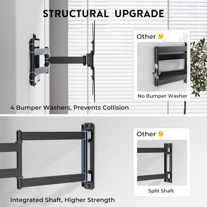 Кронштейн для телевізора BONTEC 950 мм, поворотний, нахильний, для 26-65 дюймів, VESA 400x400, до 35 кг