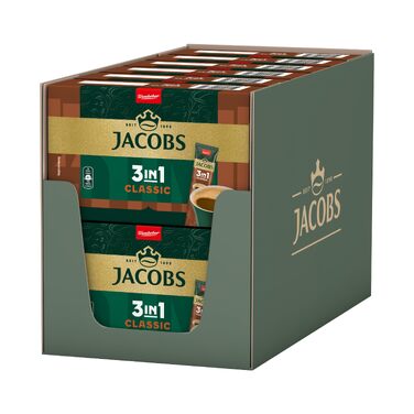 Кава розчинна 3в1 Jacobs Classic зі сливками та цукром, стіки (120 шт x 12 г), 1.44 кг