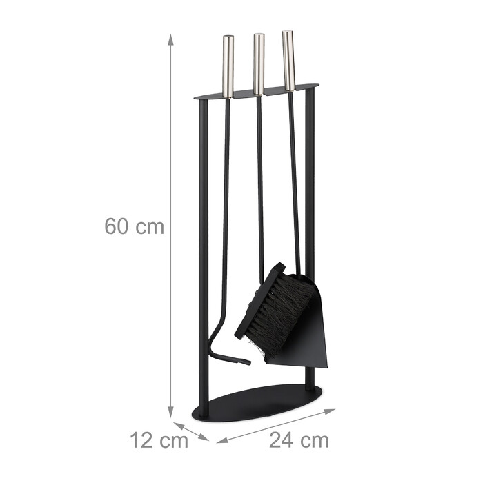 Relaxdays 4-Piece Fireplace Set