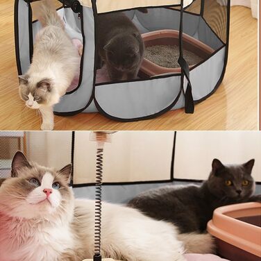 Клітка-забіг для цуценят та собак, складана, сіра, 73x73x43 см. Підходить для собак, цуценят, кроликів, морських свинок та котів.