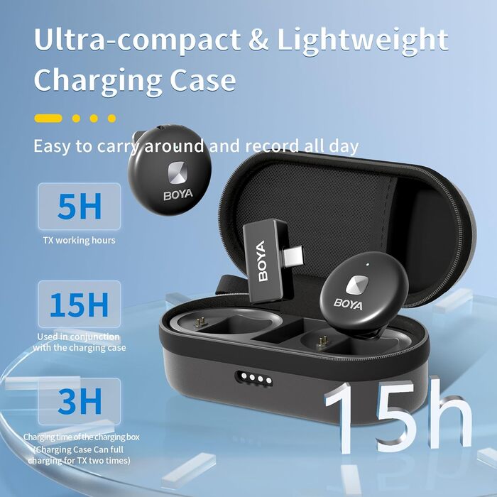 BOYA OMIC-U Бездротовий Lavalier Мікрофон USB-C для Android, iPhone, iPad, Vlog, Podcast - Plug & Play