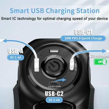 Многорозеткова смуга з USB, 8 розеток, з вимикачем, 4000W/16A, захист від перенапруги, 5м кабель, чорний колір