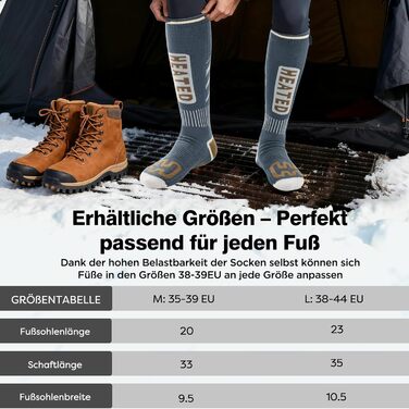 Гріючі шкарпетки для жінок та чоловіків, 5V 6000mAh, керування через додаток, зона нагріву збільшена на 30%, для катання на лижах, активного відпочинку, кемпінгу, походів та мотоциклів, розмір 38-44 EU