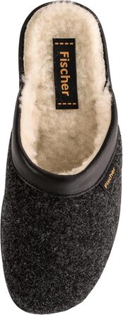 Чоловічі домашні тапочки Fischer з теплою підкладкою, повсть, 204609, 43 EU, чорний, антрацит, 205