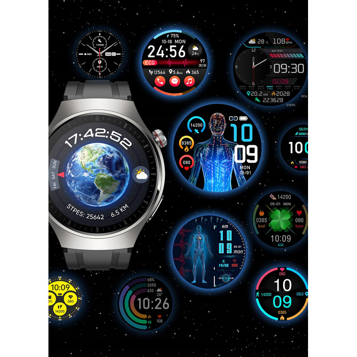 Смарт-годинник Bartomtime Kardiowatch MTech2 з AMOLED-дисплеєм, багатоколірний