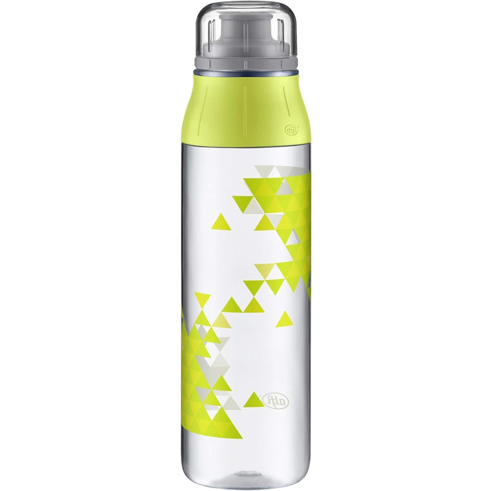 alfi Drinking Bottle Tritan BPA Free, Water Bottle 700ml, tritanBottle Coral, leak-proof, sealed for carbonated drinks, dishwasher safe, 5495.110.070 Bottle for Togo, school, sports, hiking, leisure (Triangle Green)