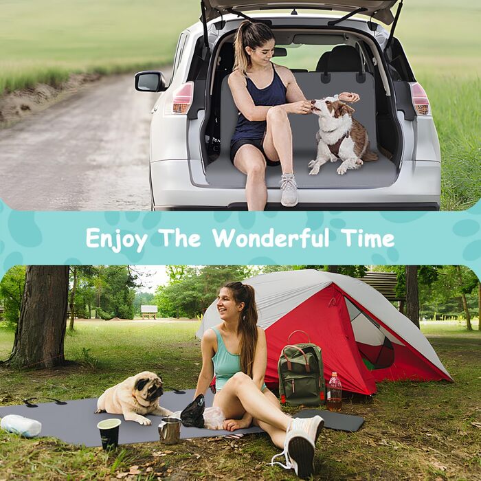 Чохли на сидіння для собак Nobleza: водонепроникні, зносостійкі, Oxford-тканина, універсальні для SUV, 140 x 110 см (сірий)