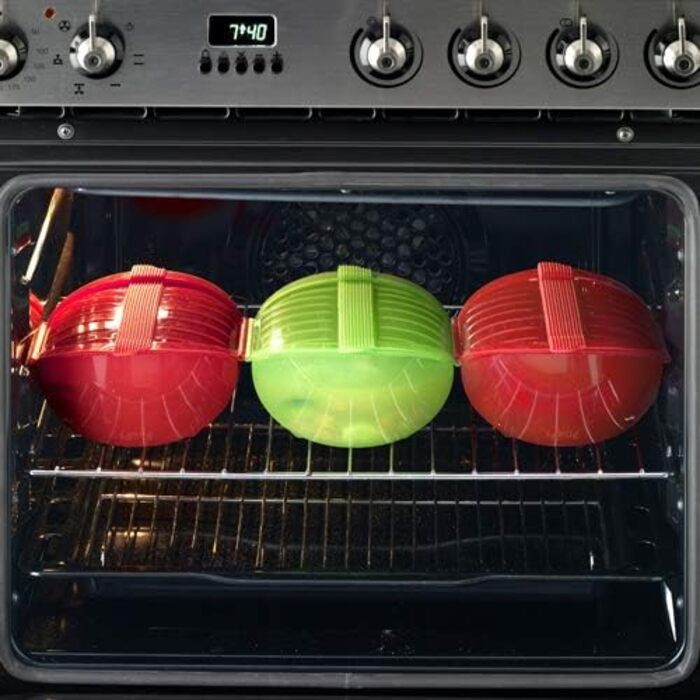 Lékué Steamer Box with Insert Tray, 3-4 People, Platinum Silicone, (Green, 1000 ml)