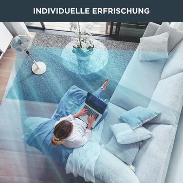 Вентилятор Rowenta Turbo Silence Extreme: тихий, потужний, з авто-обертанням, 4 швидкості, нічний режим, білий/чорний, VU5640 Hell