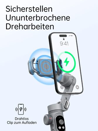 Стабілізатор для смартфона AOCHUAN Smart X Pro (3-осьовий, з RGB-підсвічуванням, для iPhone/Android)