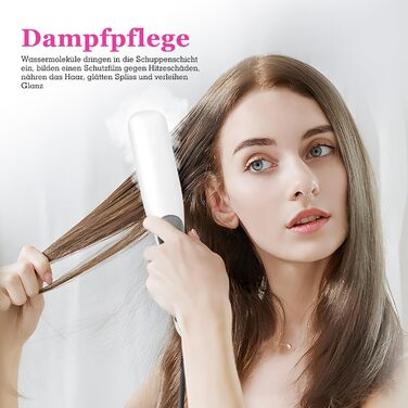Випрямляч для волосся щіткою з підігрівом, білий | 3 температурні режими, швидкий нагрів (30с), захист від перегріву, для всіх типів волосся