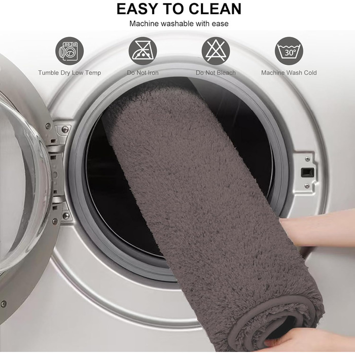 Килимок для ванної кімнати 40x60 см, антиковзаючий, м'який, швидковисихаючий, з високим ворсом, з мікрофібри для ванни, душу та ванної кімнати (прямокутний, колір: кава)