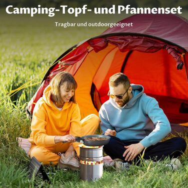 Набір каструль BEZIA 17 предметів з знімним ручкою, антипригарне покриття з кераміки, набір каструль для індукційних плит, підходить для всіх типів плит, стійкий до нагріву, посуд для кемпінгу, посуд для духовки (темно-сірий)