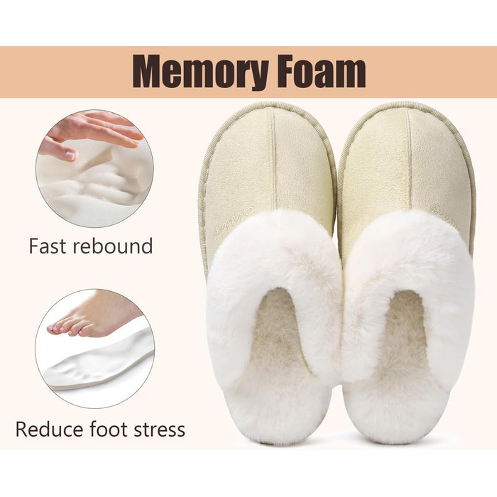 Зимові домашні тапочки для жінок та чоловіків з штучного хутра - теплі, м'які, з антиковзким покриттям (38.5/40 EU, пісок)