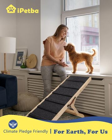 Сходинки для собак до ліжка та дивану – захист суглобів, антиковзаючі, складані, регульовані, портативні, для собак до 16 кг (до 30 кг)