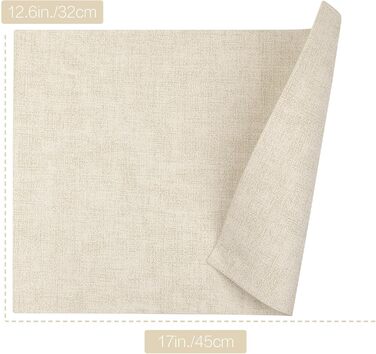 SUEH DESIGN Leather Placemats - Set of 6 Placemats, Washable, Leather-Look, Heat-Resistant PU Faux Leather Placemats for Home, Kitchen, Dining Table, 43cm x 31cm