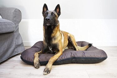 Ліжко для собак середніх порід 4L Textil KLEO, 90x70 см, водонепроникне, знімний чохол, темно-зелене