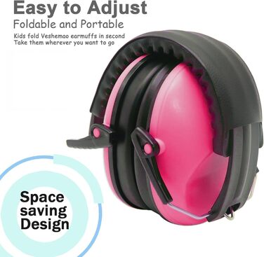 Навушники для захисту вух для дітей 3-16 років, SNR 26dB, для сну, навчання, регульоване обруч (Рожеві)