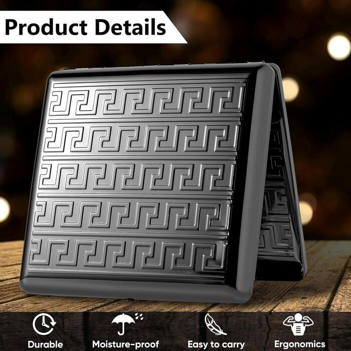 Металеве етоле для сигарет 84 мм, 3.34 дюйма, для King Size, 14 шт., захист RFID-картки (King Size 20 шт., Лабіринт Чорний)