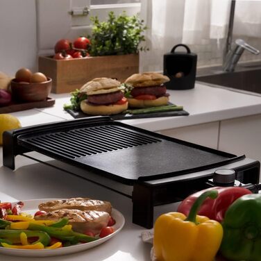 Cecotec TastyGrill 2000 Electric Grill Plate - Stainless Steel, Adjustable Temperature, Non-Stick Surface