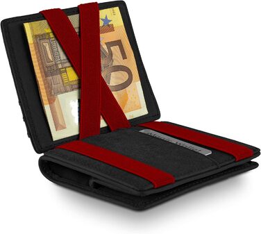 WEST - Magic Wallet (Classic) with large coin pocket - including elegant gift box - wallet with coin pocket - The perfect companion for on the go - RFID protection (Red)