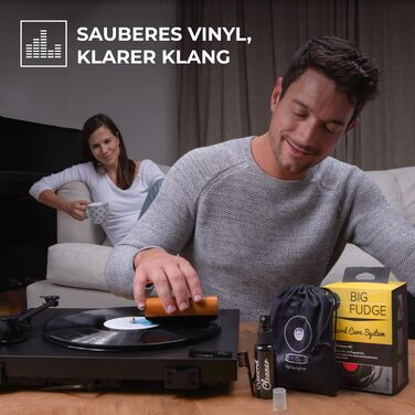 Набір для чищення вінілових платівок Big Fudge - 6 в 1: щітка, очищувач голки, засіб для чищення