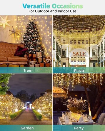 Льорочка LEDYA 200 LED, 10м, тепле біле світло, 8 режимів, IP44, для декору балкона, саду, внутрішніх та зовнішніх приміщень