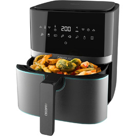 Фритюрниця без олії Cecotec Cecofry Full InoxBlack Pro 5500, 5.5 л, 1700 Вт, 8 режимів, PerfectCook, сталь