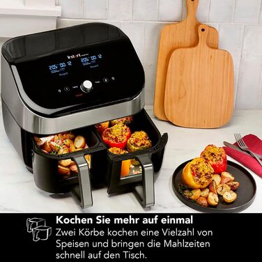 Мультифрітюрниця Instant Vortex Plus 5.7L з ClearCook, 6-в-1, Чорний, 1700W, Сталь з оглядовим вікном, 8L