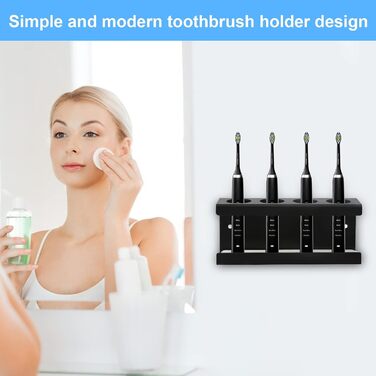 Тримач для електричної зубної щітки на стіну з 4 отворами Ø35мм, без свердління, органайзер для ванної кімнати
