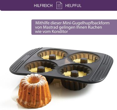Mastrad F41474 Gugelhupf Baking Molds, Silicone, Grey, 6 x 27 x 21 cm
