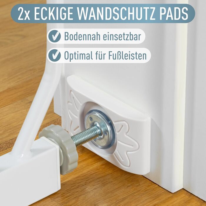 Захист для сходів IB Style Berrin - сітка для дітей та собак, без свердління, чорний, 67-75 см (4 накладки на стіну)