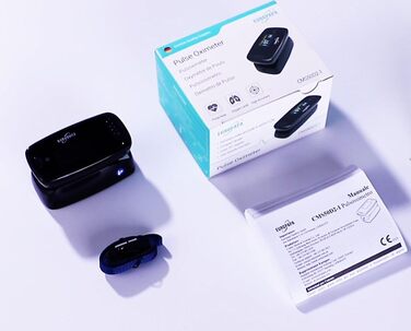 Пульсоксиметр EUROPAPA: вимірювання SpO2 та пульсу з OLED дисплеєм (чорний)