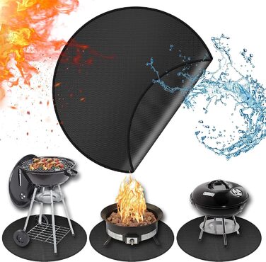 Вогнетривка підкладка ROCKY&CHAO 152x107 см, захисний килимок від вогню 3-шаровий (скловолокно та алюміній) для гриля, барбекю, кемпінгу та захисту підлоги