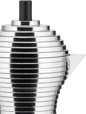 Кавомашина Alessi Pulcina, алюміній, 3 чашки, чорна, 12 x 23 x 12 см