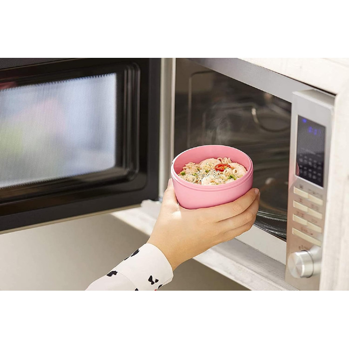 Mepal | Lunchpot Ellipse Mixed Mini | Vivid Lilac + Nordic Black | To-go muesli cup | Partition for yogurt & muesli | 300 ml + 120 ml | Suitable for freezer, microwave & dishwasher